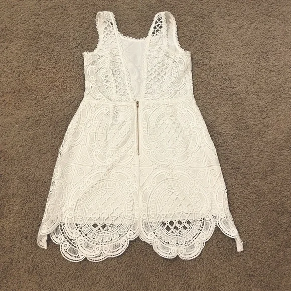 Impressions White Lace Mini Dress - Picture 4 of 4